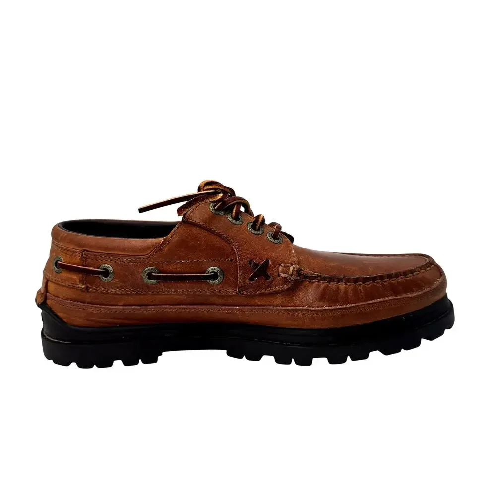 Polo Ralph Lauren Brown Leather Boat Shoes Rugged Sole Men's 11.5D